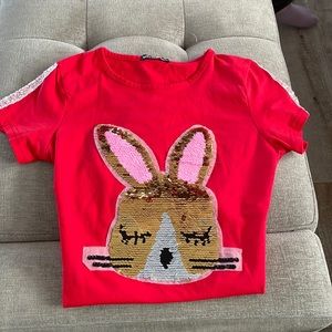 Girls’ flip sequins bunny shirt